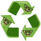 recycling symbol + nerd face