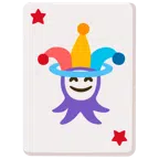 Jokerkarte + lächelndes Gesicht mit Heiligenschein