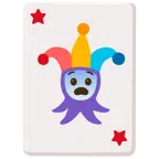 Jokerkarte + ängstliches Gesicht
