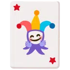 Jokerkarte + Gesicht mit umarmenden Händen