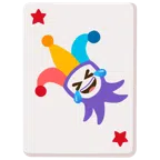Jokerkarte + sich vor Lachen auf dem Boden wälzen