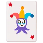 Jokerkarte + Gesicht, das Tränen zurückhält
