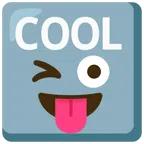 COOL button + winking face with tongue