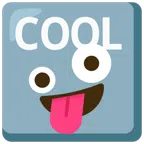 COOL button + zany face