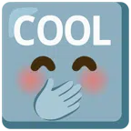 COOL button + face with hand over mouth