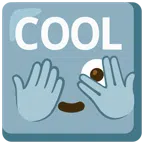 COOL button + face with peeking eye