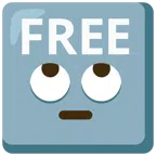 FREE button + face with rolling eyes