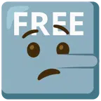 FREE button + lying face