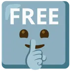 FREE button + shushing face
