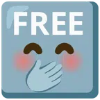 FREE button + face with hand over mouth