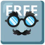 FREE button + disguised face