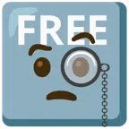 FREE button + face with monocle