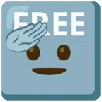 FREE button + saluting face