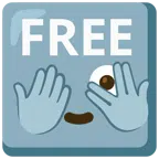 FREE button + face with peeking eye