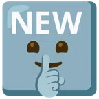 NEW button + shushing face