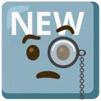 NEW button + face with monocle