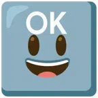 OK button + grinning face with big eyes