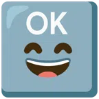 OK button + grinning face with smiling eyes