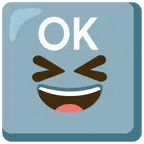 OK button + grinning squinting face