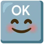 OK button + smiling face with smiling eyes