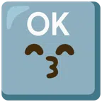OK button + kissing face with smiling eyes