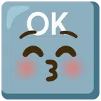 OK button + kissing face with closed eyes