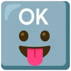 OK button + face with tongue
