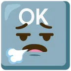 OK button + face exhaling