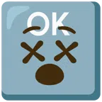 OK button + face with crossed-out eyes