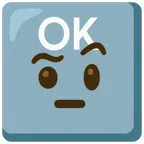 OK button + face with raised eyebrow