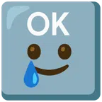 OK button + smiling face with tear