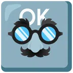 OK button + disguised face