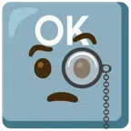 OK button + face with monocle