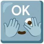 OK button + face with peeking eye