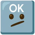 OK button + face with diagonal mouth