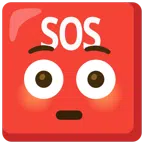 SOS button + flushed face