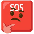 SOS button + thinking face