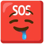 SOS button + drooling face