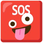 SOS button + zany face
