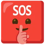 SOS button + shushing face