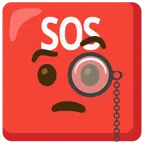 SOS button + face with monocle