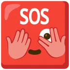 SOS button + face with peeking eye