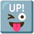 UP! button + winking face with tongue