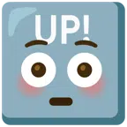 UP! button + flushed face