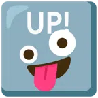 UP! button + zany face