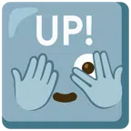 UP! button + face with peeking eye