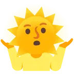 faccina sole + persona che scrolla le spalle