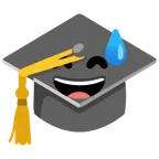 cappello da laureato + faccina con sorriso e goccia di sudore