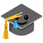 cappello da laureato + faccina sorridente con lacrima