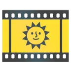 Filmstreifen + Sonne mit Gesicht